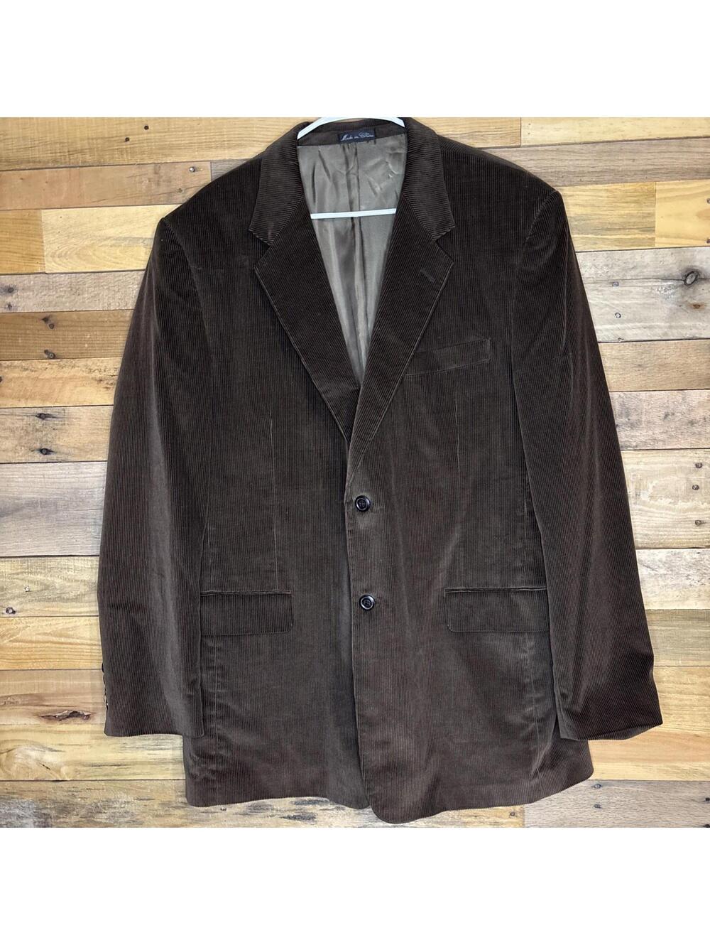Alan Flusser Blazer Men’s Size 44L Brown Corduroy, 2 Button, Classy Comfort
